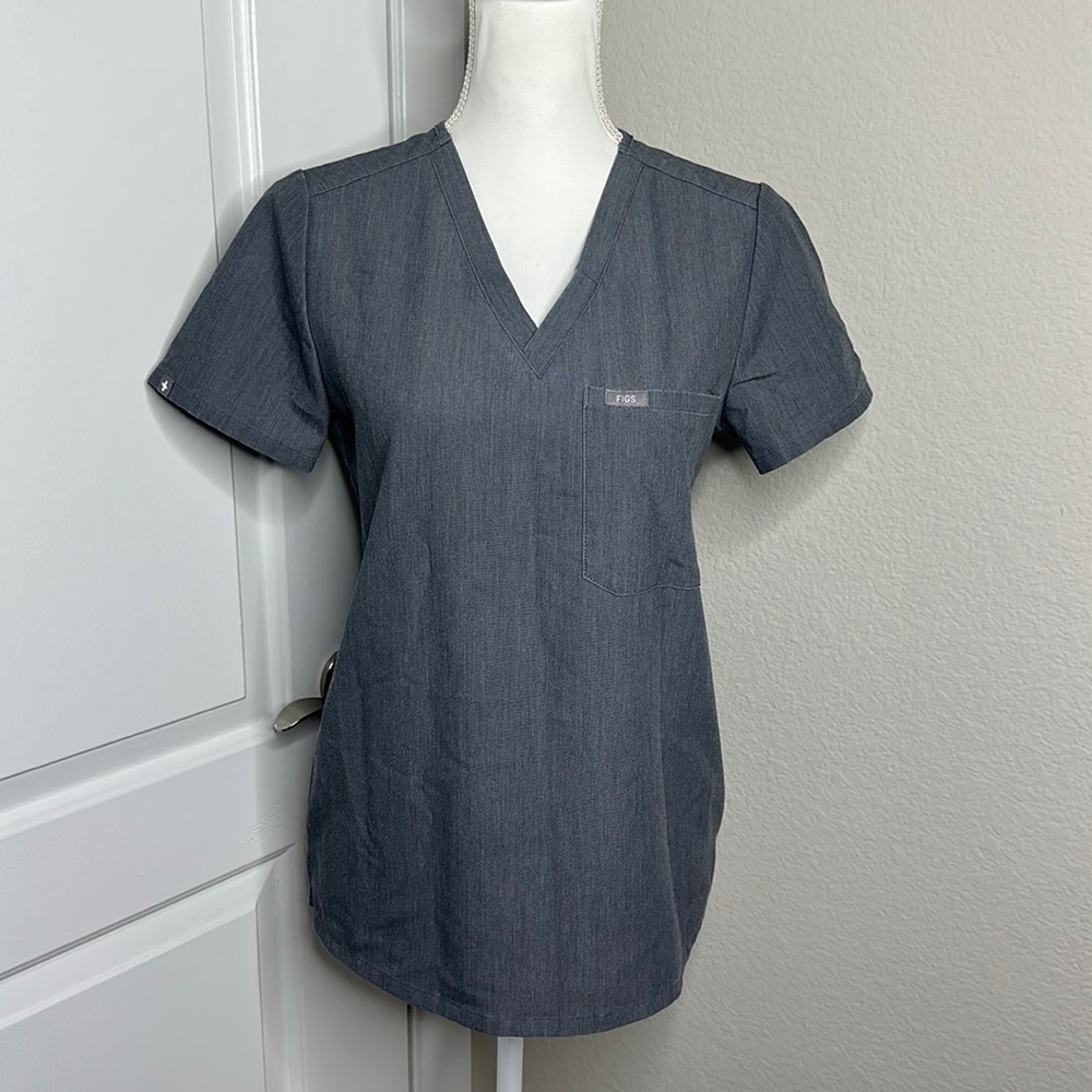 Figs Catarina One-Pocket Scrub Top Graphite XS grey nurse doctor workwear core